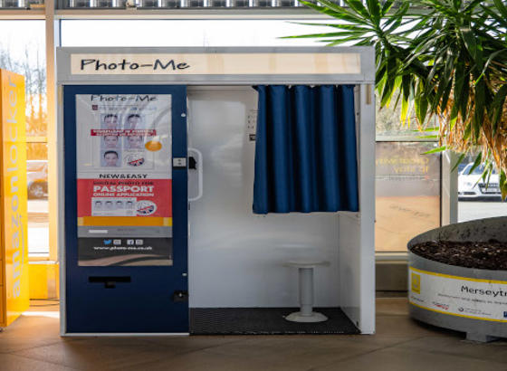 A photo booth at a Merseyrail station. 